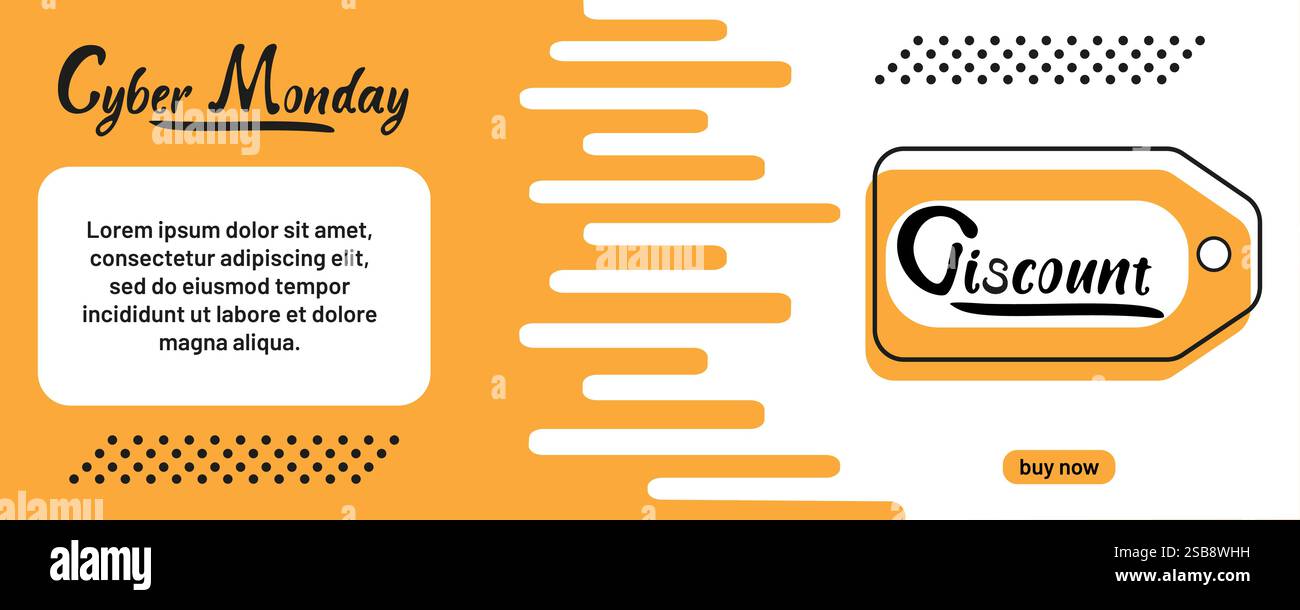 Bannière promotionnelle Cyber Monday avec des offres de réduction et des graphiques vibrants Illustration de Vecteur