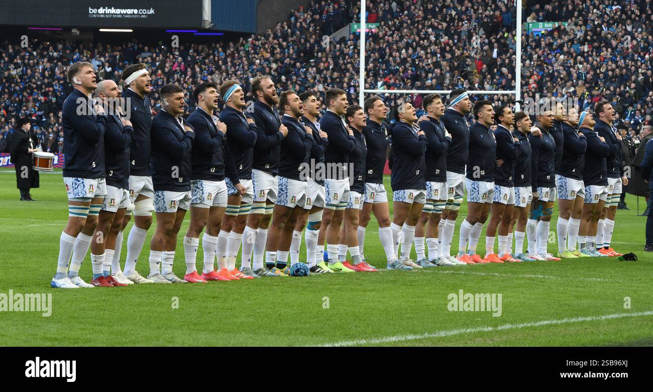 Scottish Gas Murrayfield Stadium. Édimbourg. Écosse, Royaume-Uni. , . Guinness match des six Nations hommes Rugby Écosse vs Italie équipe italienne à Murrayfield. Crédit : eric mccowat/Alamy Live News Banque D'Images