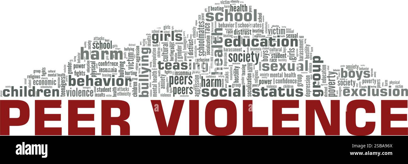 Pair violence vecteur conceptuel illustration nuage de mots isolé sur fond blanc. Illustration de Vecteur