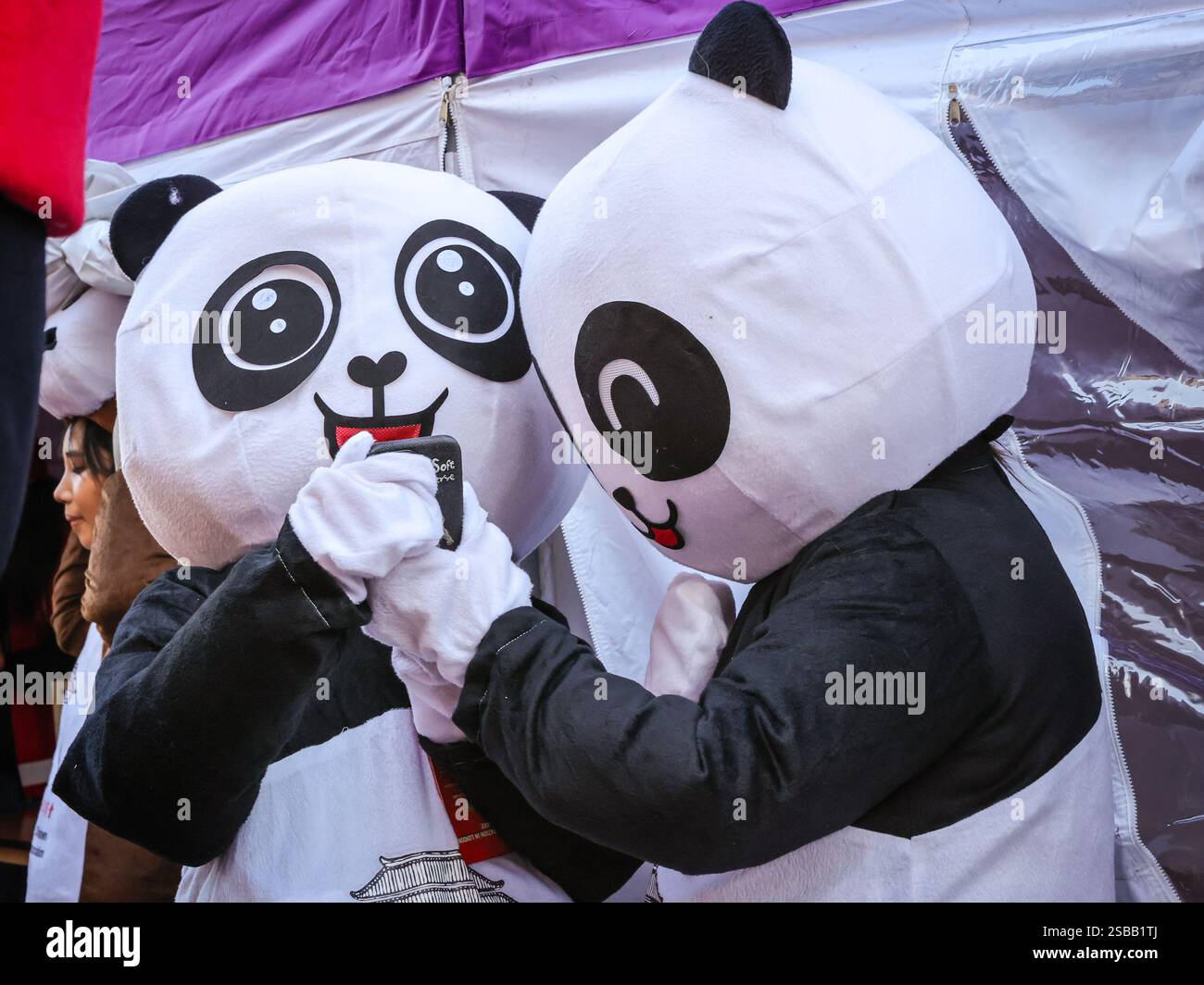 Londres, Royaume-Uni. 02 février 2025. Participants à la parade. Dans le cadre des célébrations du nouvel an chinois, un défilé dynamique se déroule à travers Chinatown et Soho, avec des danseurs de lion et de dragon, des groupes de spectacles costumés et des participants en tenues traditionnelles. Le nouvel an lunaire 2025, est l'année du serpent. Crédit : Imageplotter/Alamy Live News Banque D'Images