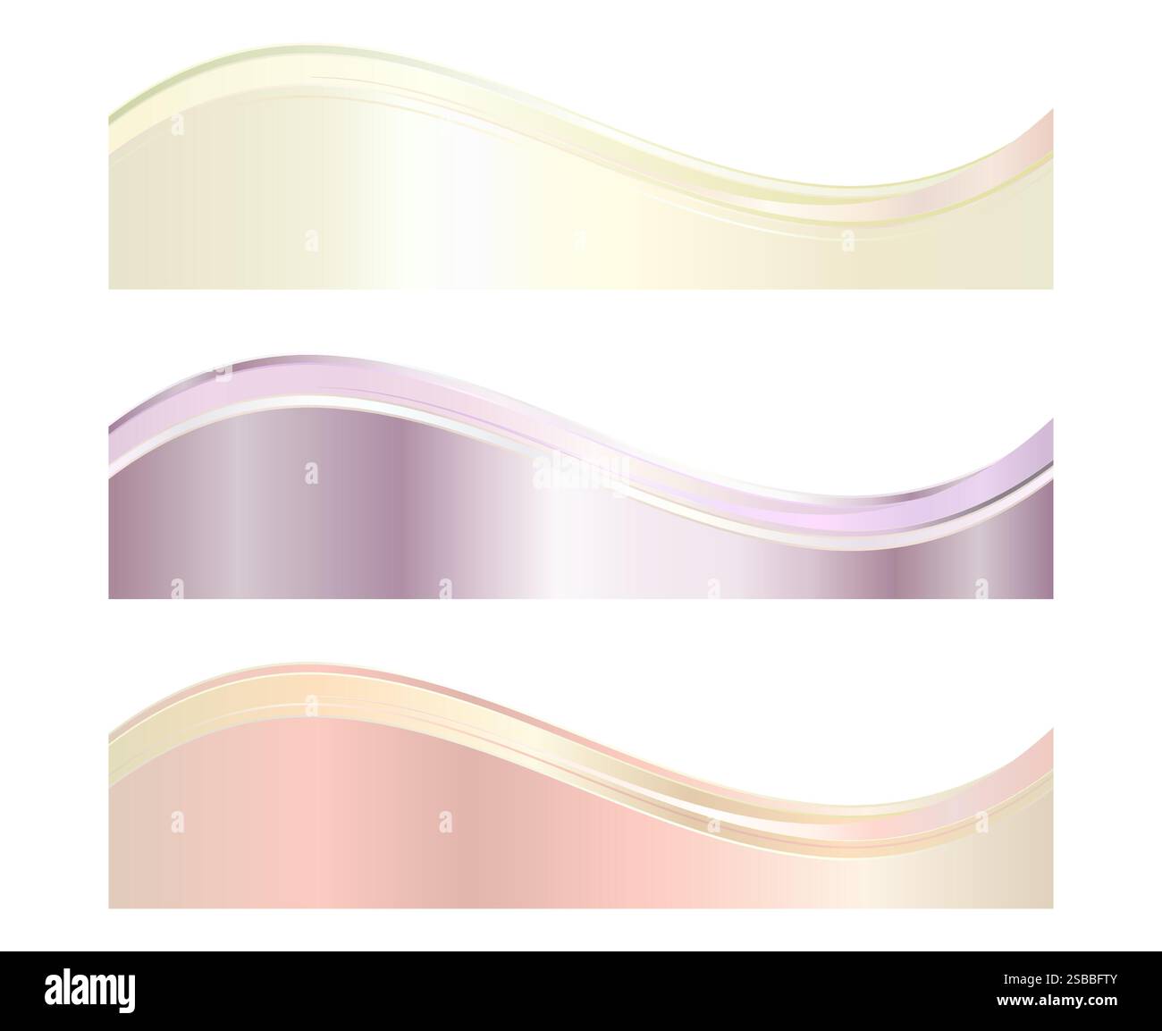 Modèle de séparateur d'en-tête de couleur pastel, illustration de pied de page de séparateur d'affaires avec vagues Illustration de Vecteur