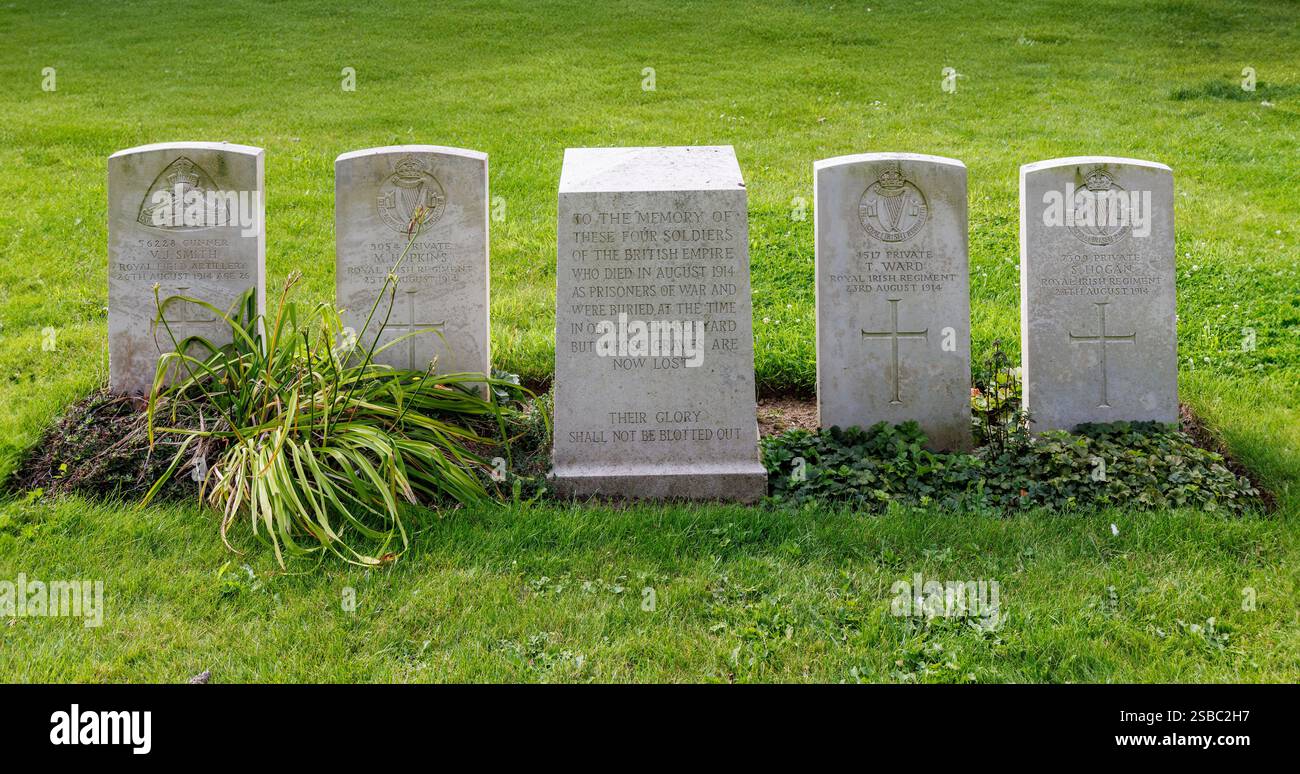 Prinsoners britanniques de tombes de guerre, cimetière militaire St Symphorien, Mons, Belgique Banque D'Images