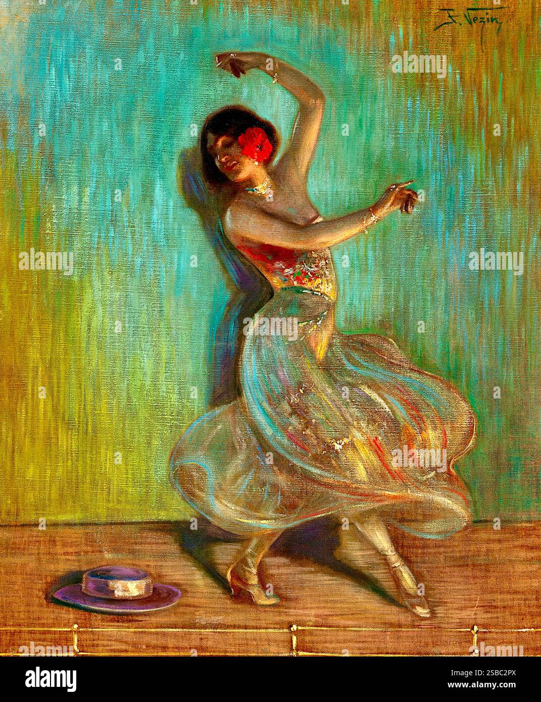 Frederik Vezin - artiste américain (1859-1942) - danseur de flamenco Banque D'Images
