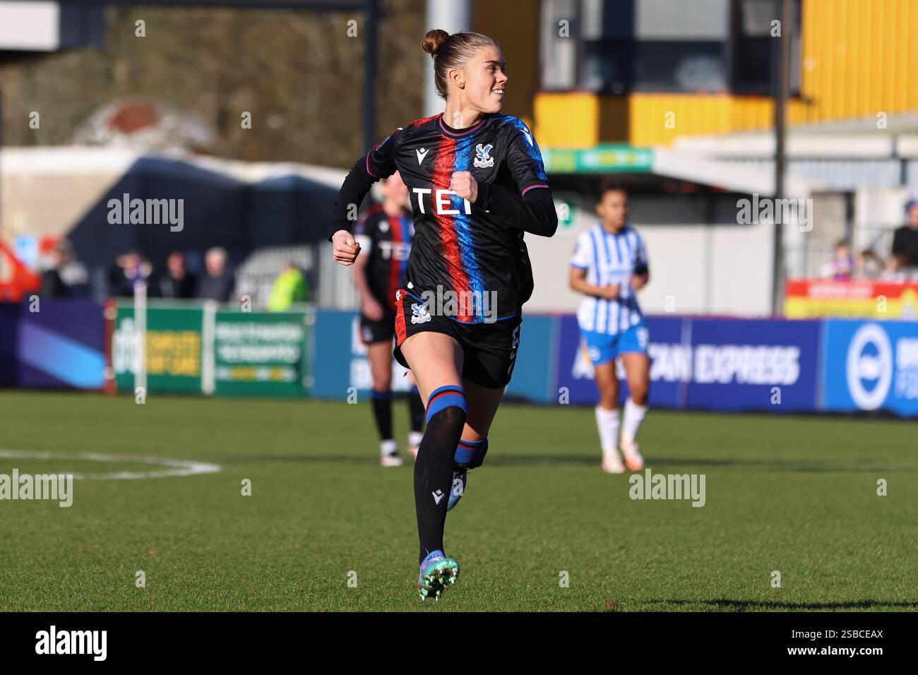 My Cato (Crystal Palace 5) lors du match WSL entre Brighton Hove Albion et Crystal Palace au Broadfield Stadium, Crawley, Angleterre, le 2 février 2025. (Bettina Weissensteiner/SPP) crédit : SPP Sport Press photo. /Alamy Live News Banque D'Images