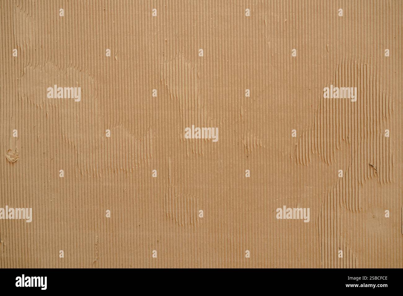 Texture du papier carton ondulé en carton de fibres comme fond, vue de dessus Banque D'Images