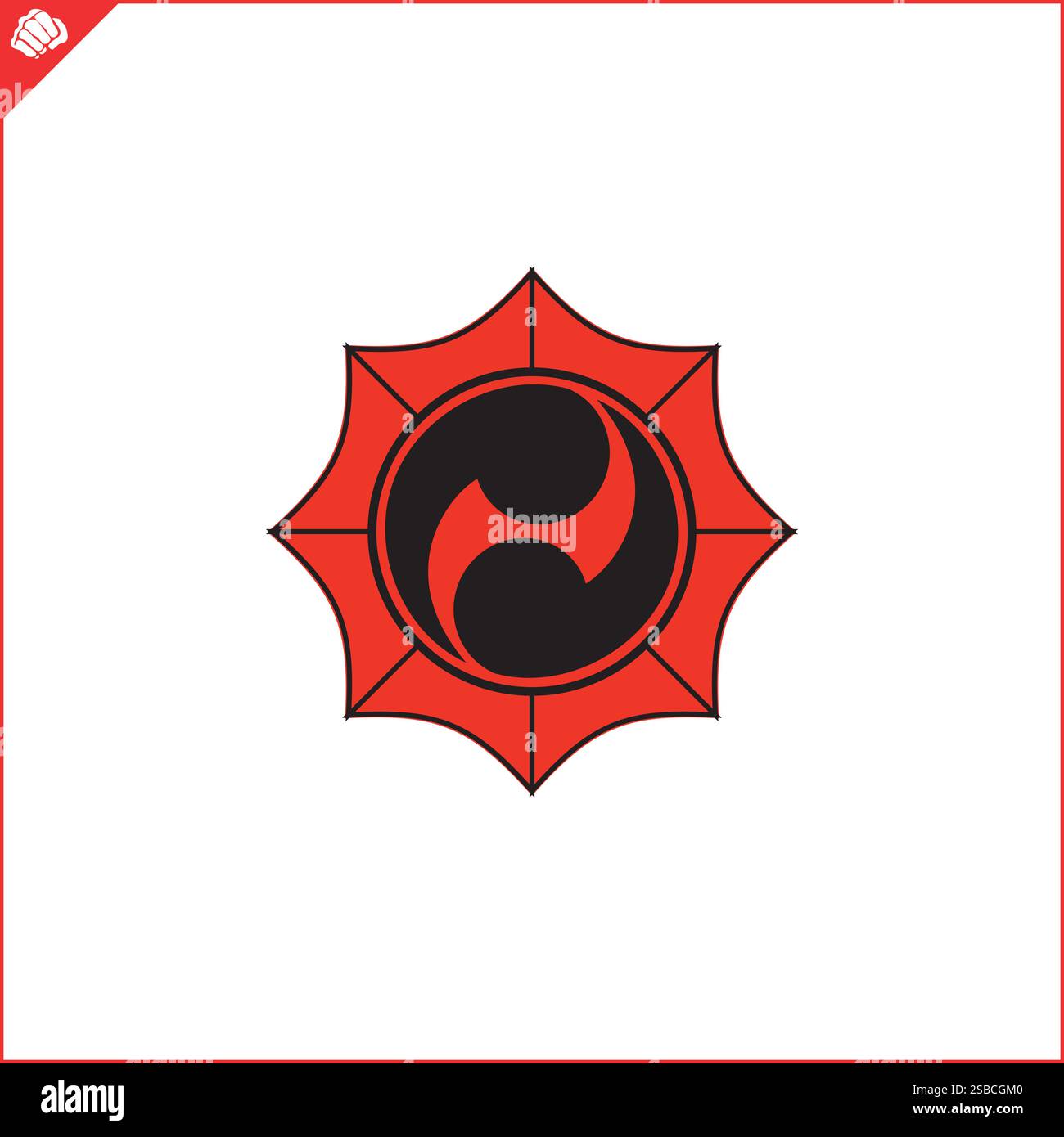 Emblème, symbole arts martiaux KARATÉ DZESINMON Illustration de Vecteur