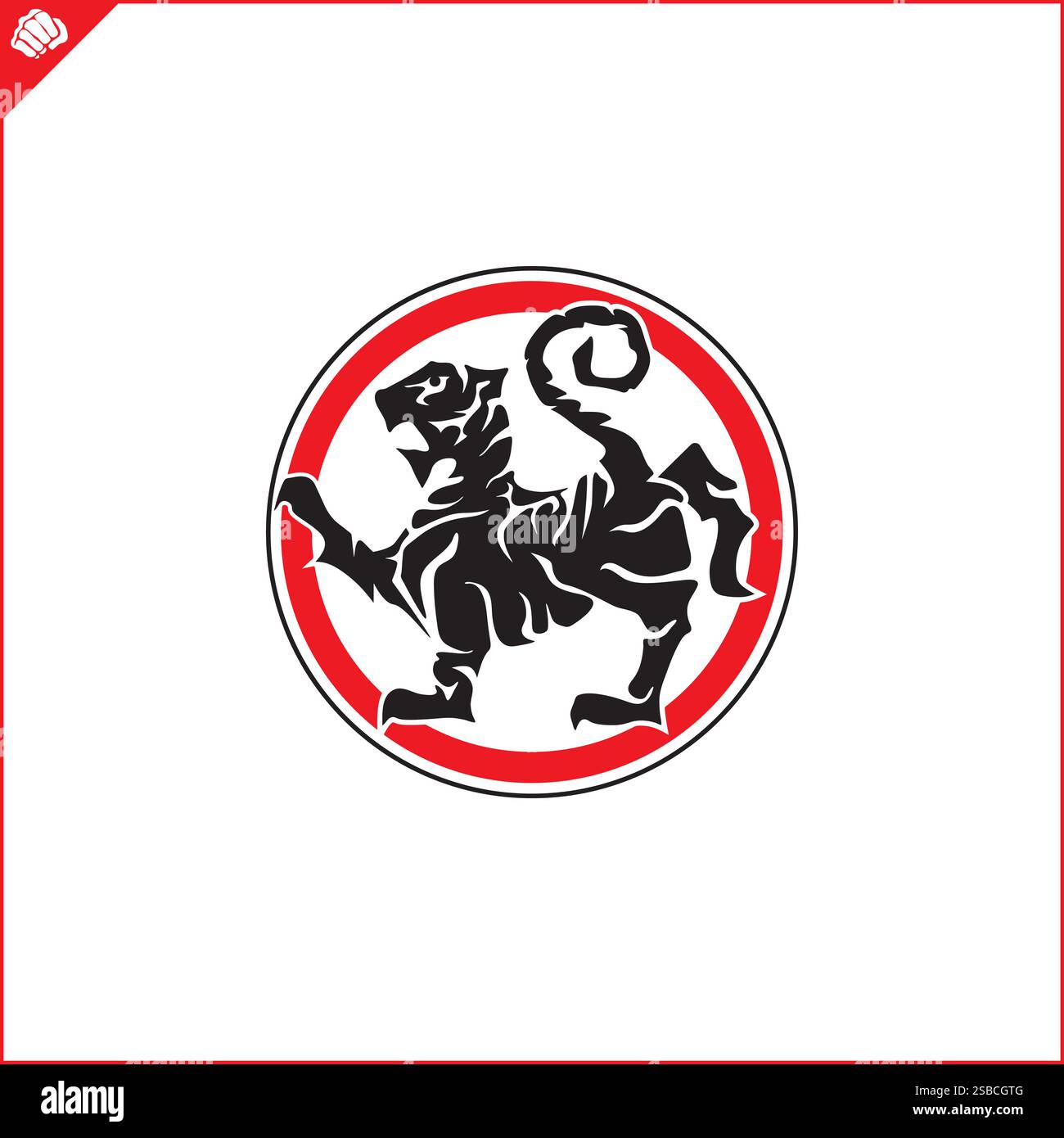 Emblème, symbole arts martiaux SHOTOKAN KARATÉ TIGER Illustration de Vecteur