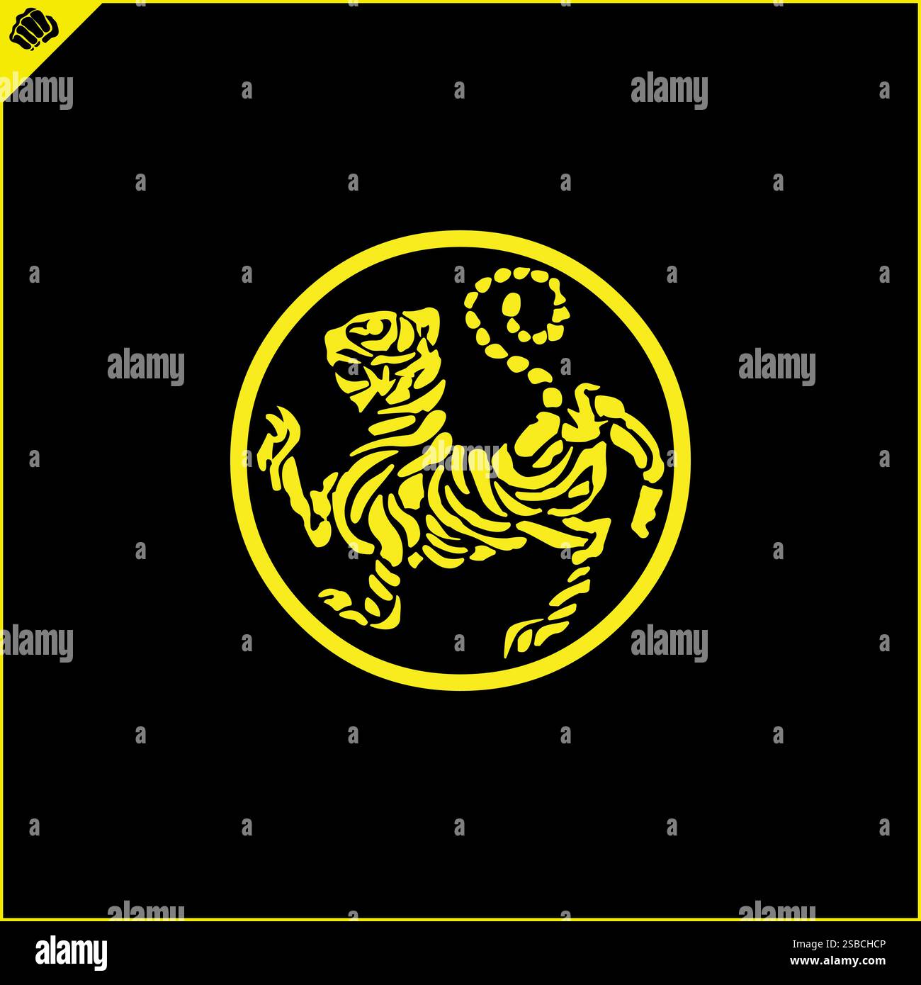Emblème, symbole arts martiaux SHOTOKAN KARATÉ TIGER Illustration de Vecteur