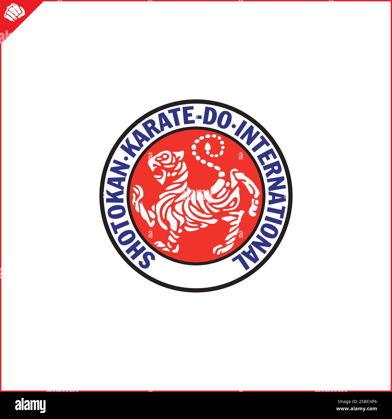Emblème, symbole arts martiaux SHOTOKAN KARATÉ TIGER Illustration de Vecteur