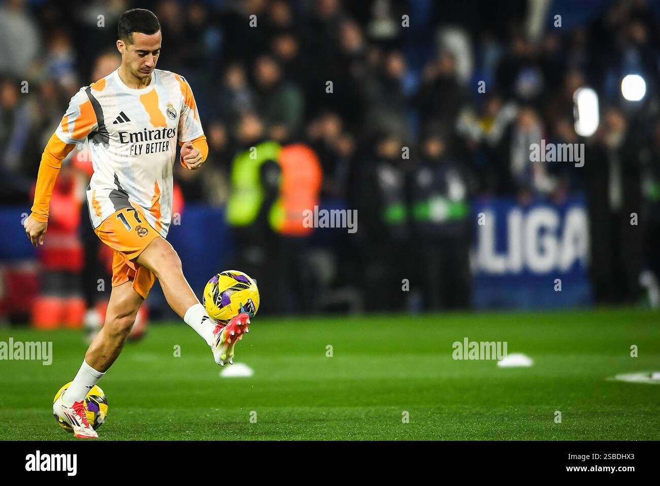 Barcelone, Espagne. 1er février 2025. Lucas VAZSQUEZ du Real Madrid lors du match de football de la Liga entre le RCD Espanyol et le Real Madrid CF le 1er février 2025 au stade RCDE de Barcelone, Espagne - photo Matthieu Mirville (Segio Ros)/DPPI crédit : DPPI Media/Alamy Live News Banque D'Images
