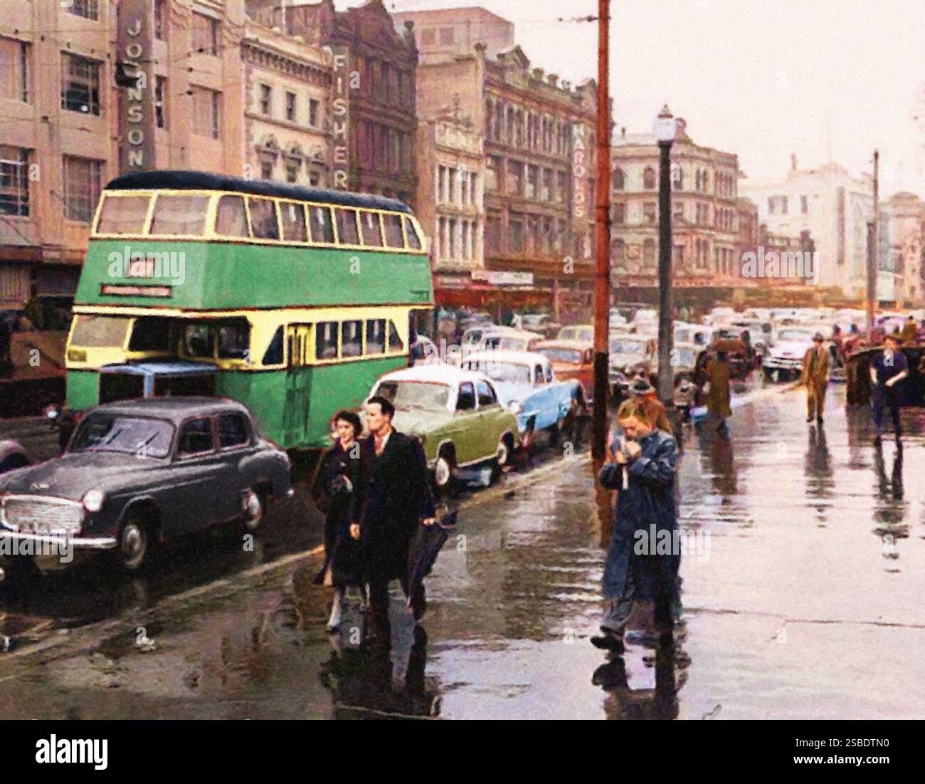 George Street, Sydney, 1957. Banque D'Images