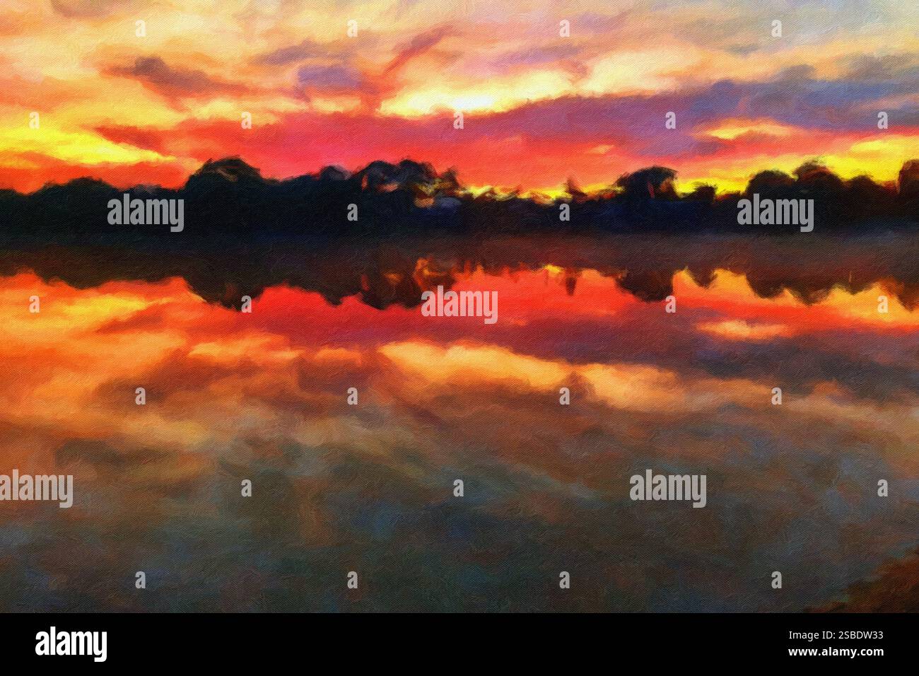 Lever du soleil, Chipping Norton Lake, Sydney, Australie. Banque D'Images