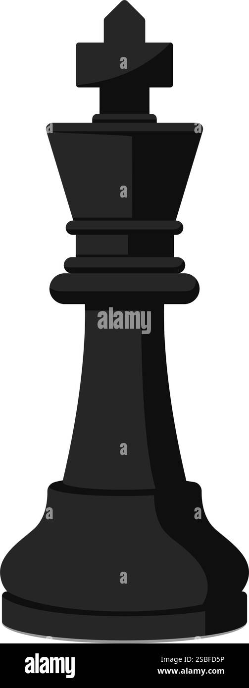 Pièce d'échecs isolée : roi noir, stratégie et concept de jeux de société Illustration de Vecteur