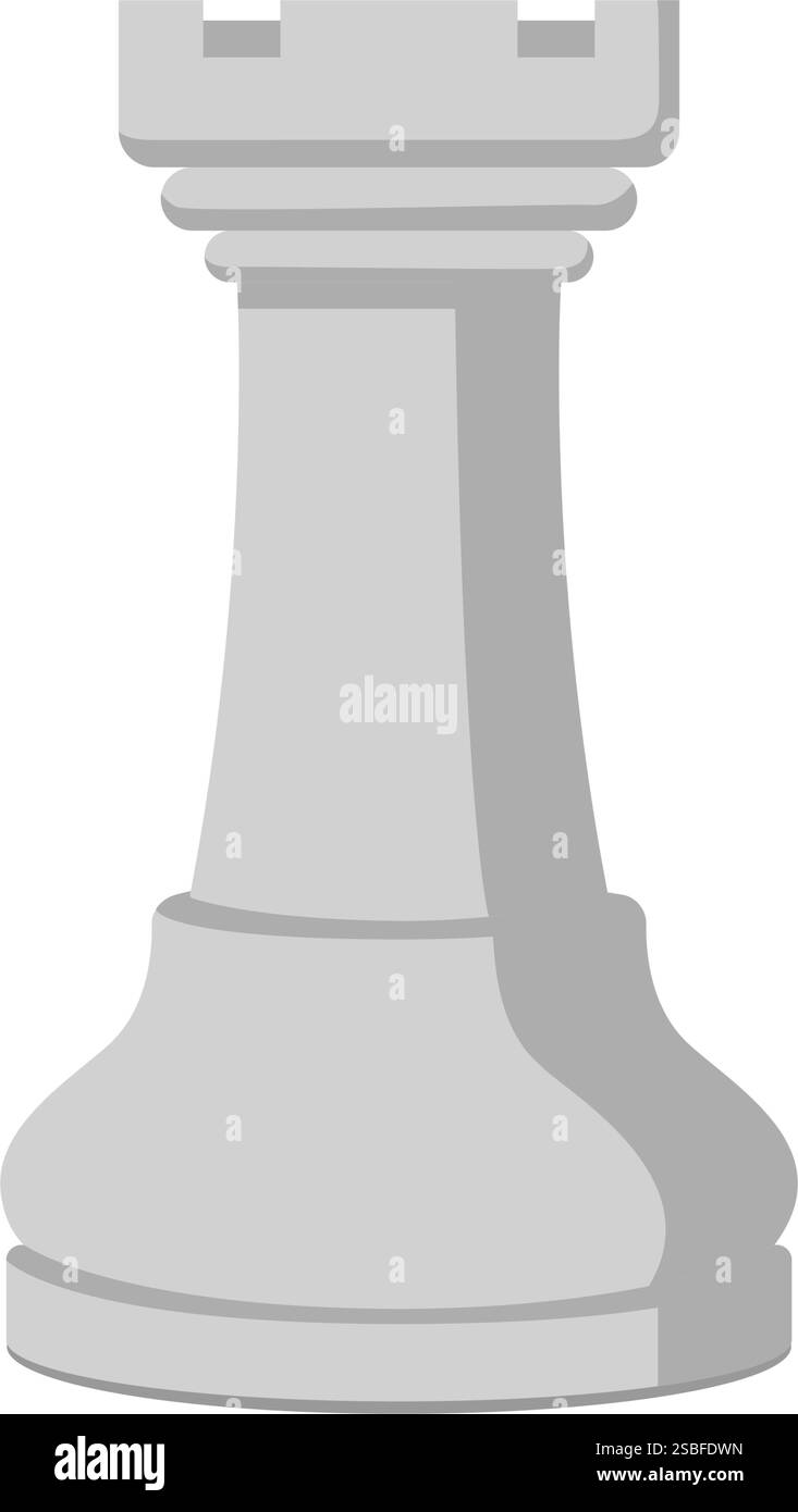 Pièce d'échecs isolée : tour blanche, stratégie et concept de jeux de société Illustration de Vecteur