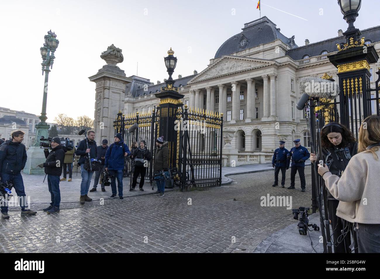 Bruxelles, Belgique. 03rd Feb, 2025. Illustration photo prise lors de la cérémonie de serment au Palais Royal, lundi 03 février 2025, à Bruxelles. Les négociateurs des cinq partis qui composent la coalition de l'Arizona - la N-va, MR, engagés, Vooruit et CD&V - sont parvenus à un accord gouvernemental vendredi soir. BELGA PHOTO NICOLAS MAETERLINCK crédit : Belga News Agency/Alamy Live News Banque D'Images