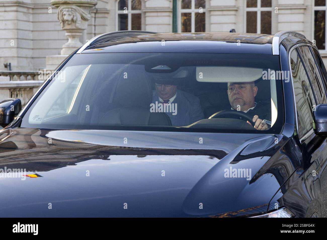 Bruxelles, Belgique. 03rd Feb, 2025. Le premier ministre Bart de Wever photographié après la cérémonie de serment au Palais Royal, lundi 03 février 2025, à Bruxelles. Les négociateurs des cinq partis qui composent la coalition de l'Arizona - la N-va, MR, engagés, Vooruit et CD&V - sont parvenus à un accord gouvernemental vendredi soir. BELGA PHOTO NICOLAS MAETERLINCK crédit : Belga News Agency/Alamy Live News Banque D'Images