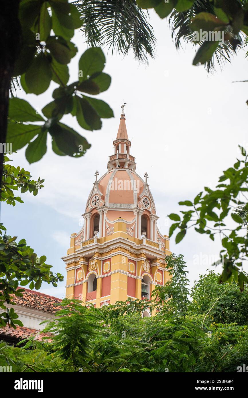 La magnifique cathédrale de Cartagena de Indias, Colombie (cathédrale Sainte Catherine d'Alexandrie). Banque D'Images