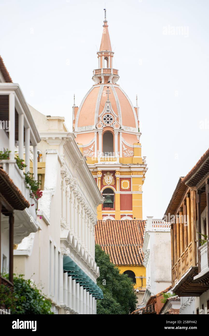 La magnifique cathédrale de Cartagena de Indias, Colombie (cathédrale Sainte Catherine d'Alexandrie). Banque D'Images