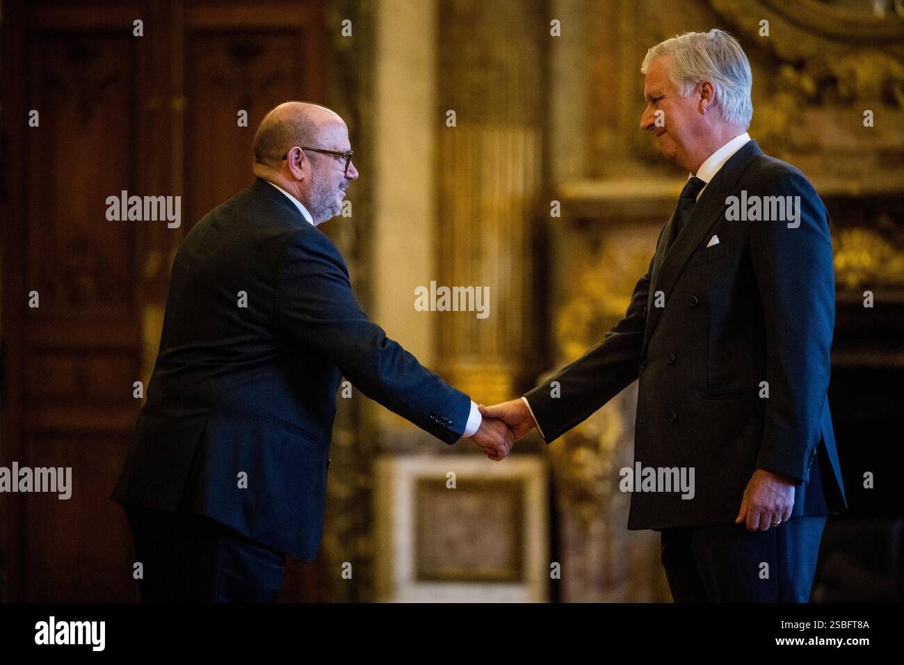 Bruxelles, Belgique. 03rd Feb, 2025. Le ministre de l’intérieur Bernard Quintin photographié lors de la cérémonie de serment du nouveau premier ministre et des membres du gouvernement fédéral au Palais Royal, lundi 03 février 2025, à Bruxelles. Les négociateurs des cinq partis qui composent la coalition de l'Arizona - la N-va, MR, engagés, Vooruit et CD&V - sont parvenus à un accord gouvernemental vendredi soir. BELGA PHOTO JASPER JACOBS crédit : Belga News Agency/Alamy Live News Banque D'Images