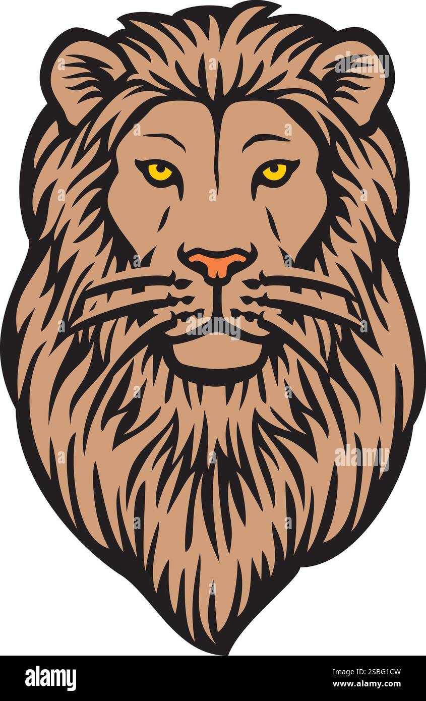Couleur tête de lion. Illustration vectorielle. Illustration de Vecteur
