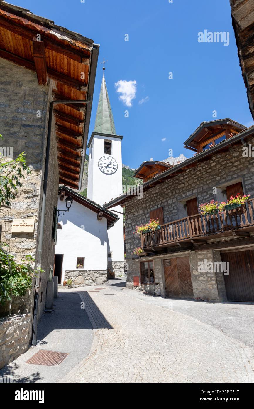 L'église Margerita à Entreves- Val Ferret vallée en Italie. Banque D'Images
