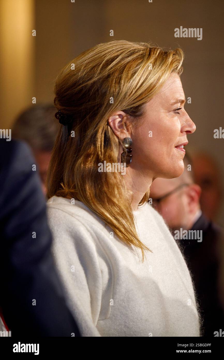 Bruxelles, Belgique. 03rd Feb, 2025. La ministre de la Justice Annelies Verlinden photographiée lors de la cérémonie de serment du nouveau premier ministre et des membres du gouvernement fédéral au Palais Royal, lundi 03 février 2025, à Bruxelles. Les négociateurs des cinq partis qui composent la coalition de l'Arizona - la N-va, MR, engagés, Vooruit et CD&V - sont parvenus à un accord gouvernemental vendredi soir. BELGA PHOTO HATIM KAGHAT crédit : Belga News Agency/Alamy Live News Banque D'Images