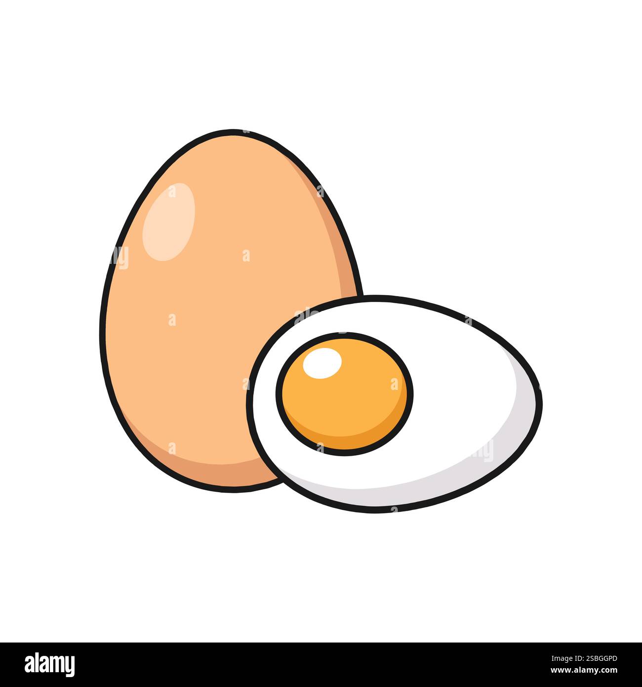 Les oeufs de poule isolé sur fond blanc Illustration de Vecteur