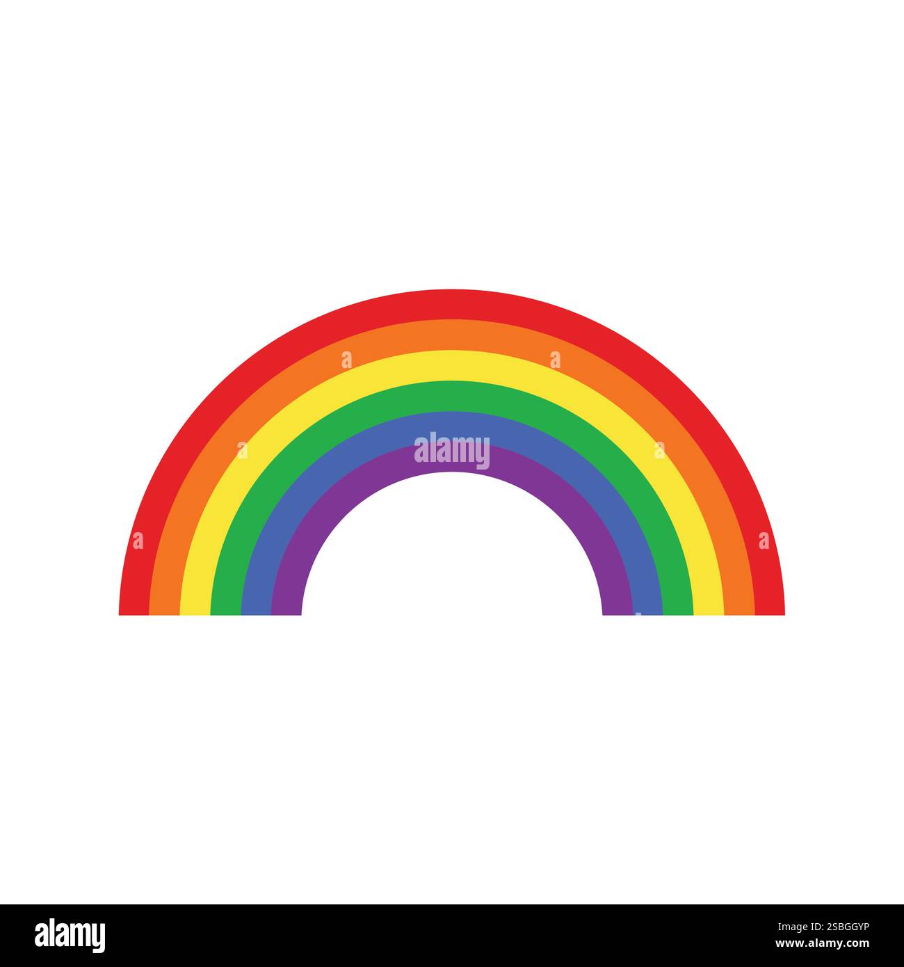 Rainbow Flat style avec nuages Illustration de Vecteur