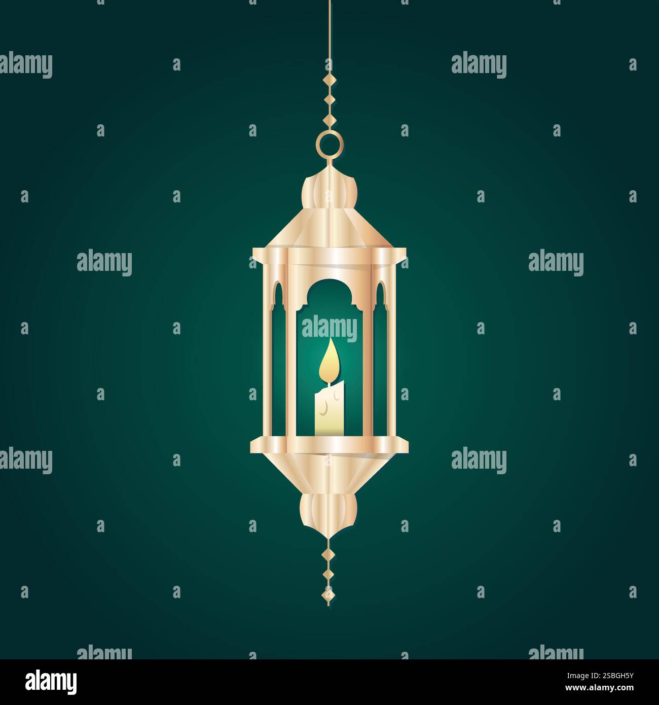 Lanterne arabe islamique. Traduction : Ramadan Kareem Illustration de Vecteur