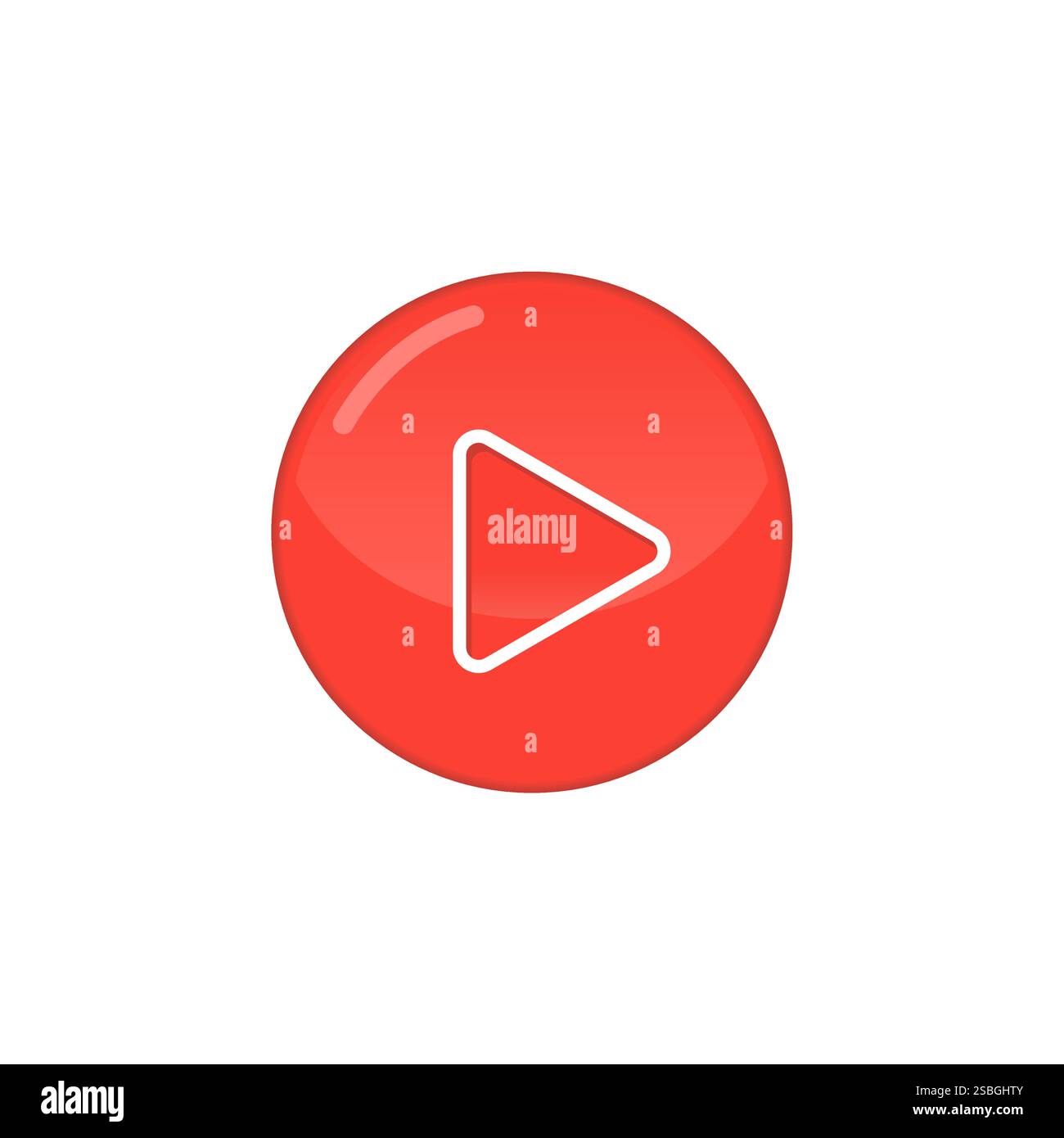 Icône de bouton de lecture rouge simple Illustration de Vecteur