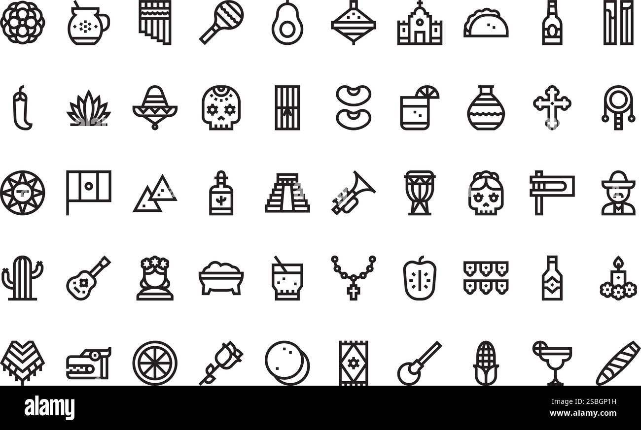 Collection d'icônes vectorielles de haute qualité avec contour modifiable. Idéal pour les projets professionnels et créatifs Illustration de Vecteur