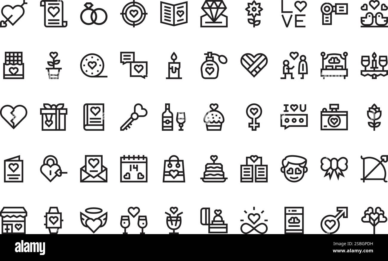 Collection d'icônes vectorielles de haute qualité avec contour modifiable. Idéal pour les projets professionnels et créatifs Illustration de Vecteur