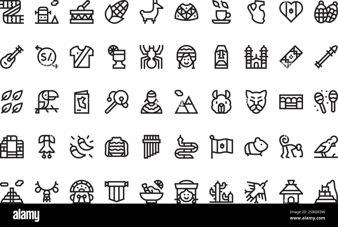Collection d'icônes vectorielles de haute qualité avec contour modifiable. Idéal pour les projets professionnels et créatifs Illustration de Vecteur