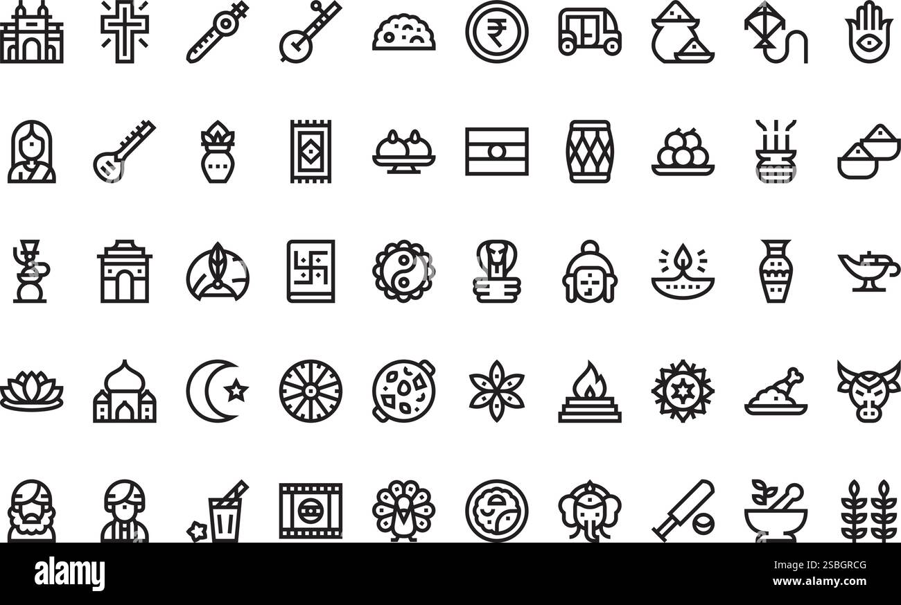 Collection d'icônes vectorielles de haute qualité avec contour modifiable. Idéal pour les projets professionnels et créatifs Illustration de Vecteur