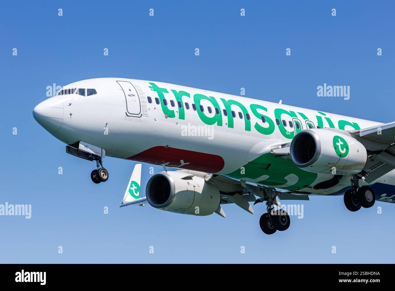 Corfou, Grèce - 7 juin 2024 : Transavia France Boeing 737-800 à l'aéroport de Corfou en Grèce. Banque D'Images