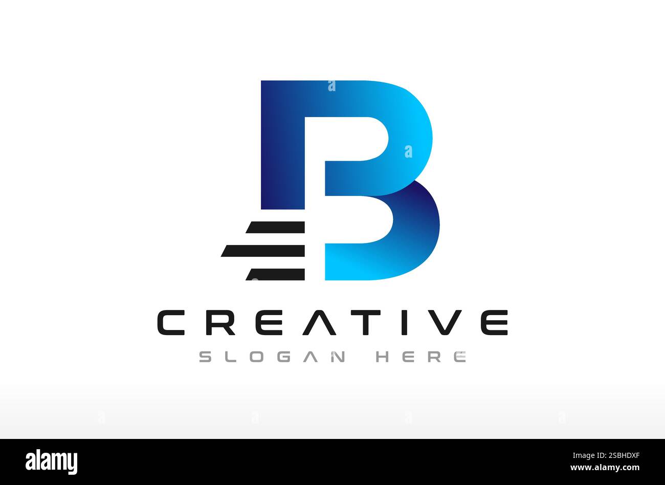 Logo de lettre B, marque créative B logo de lettre Design, logo de lettre b, design de logo de b créatif, illustrations de symbole d'icône de vecteur logo de technologie de vitesse rapide Illustration de Vecteur