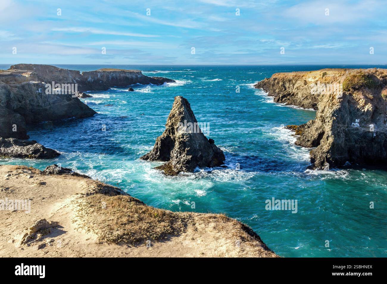 Rocher Pictuesque dans l'océan Pacifique sur la côte californienne Banque D'Images