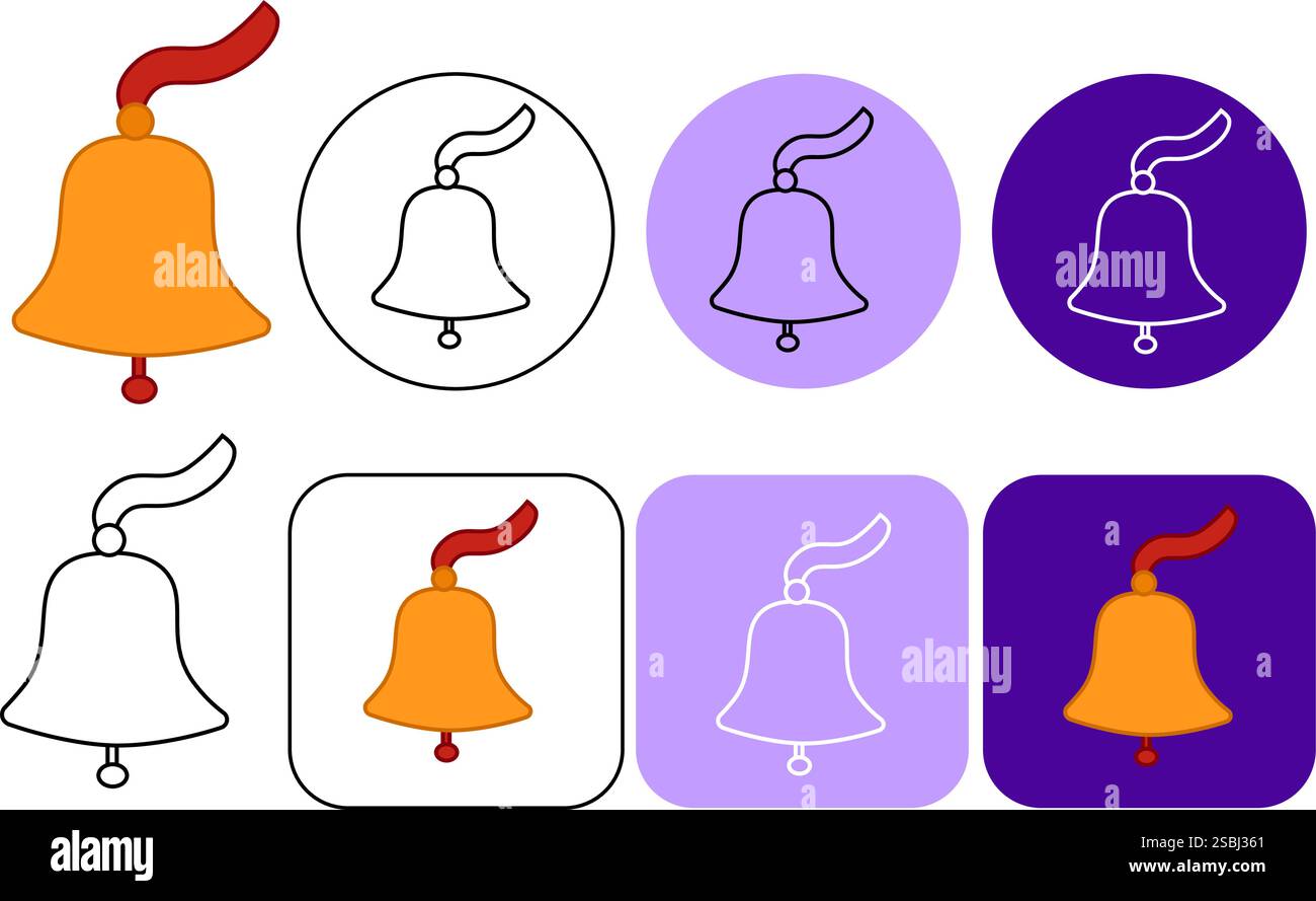 Icône de logo Bell dans le style de ligne graphique à la mode isolé. Symbole de notification pour la conception de votre site Web, logo, application, interface utilisateur. Illustration vectorielle, EPS10. Illustration de Vecteur