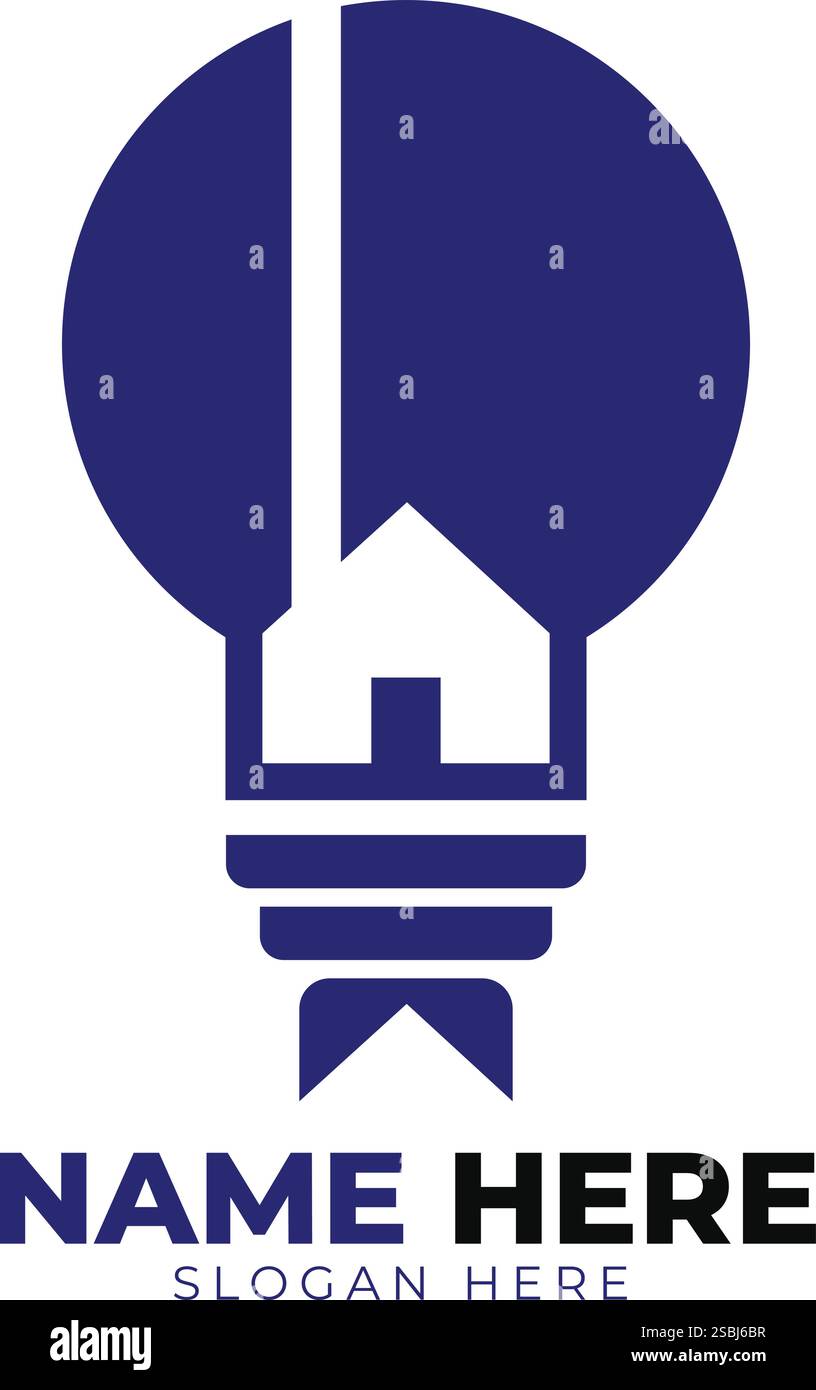 Ampoule et logo immobilier Illustration de Vecteur
