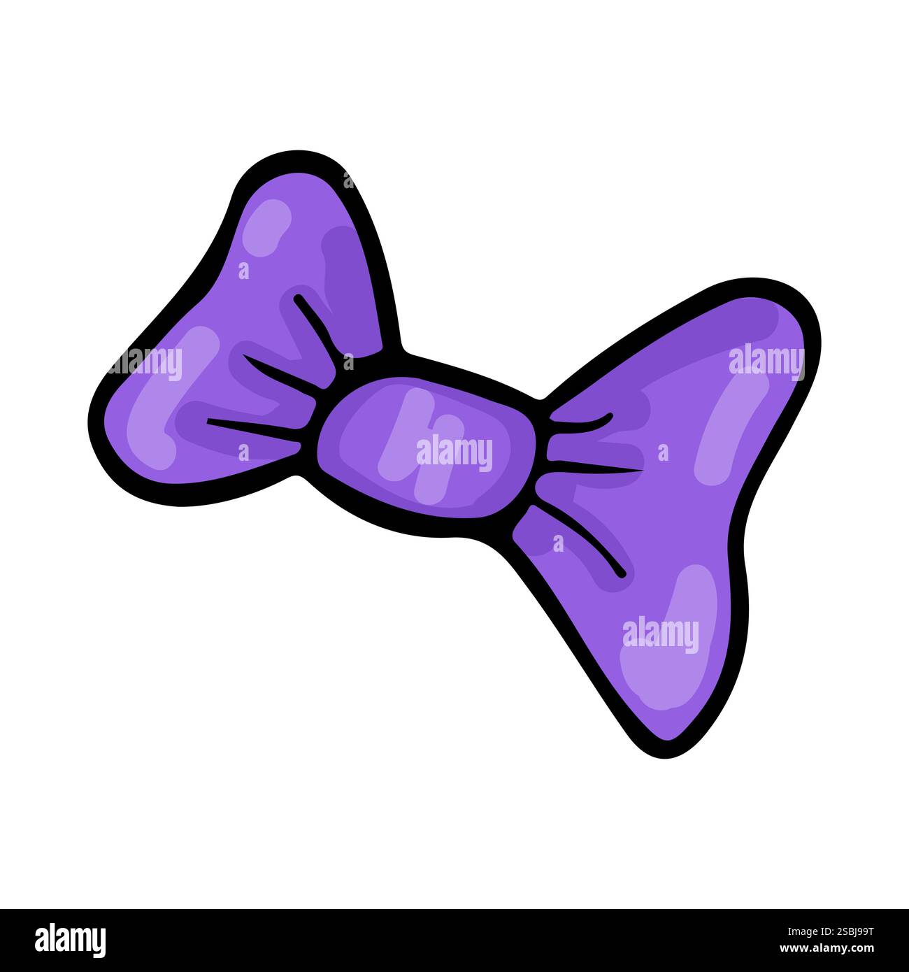 Illustration d'un noeud violet vibrant avec un style audacieux et féminin. Parfait pour les designs ludiques, les accessoires de cheveux et les projets créatifs colorés axés sur Illustration de Vecteur