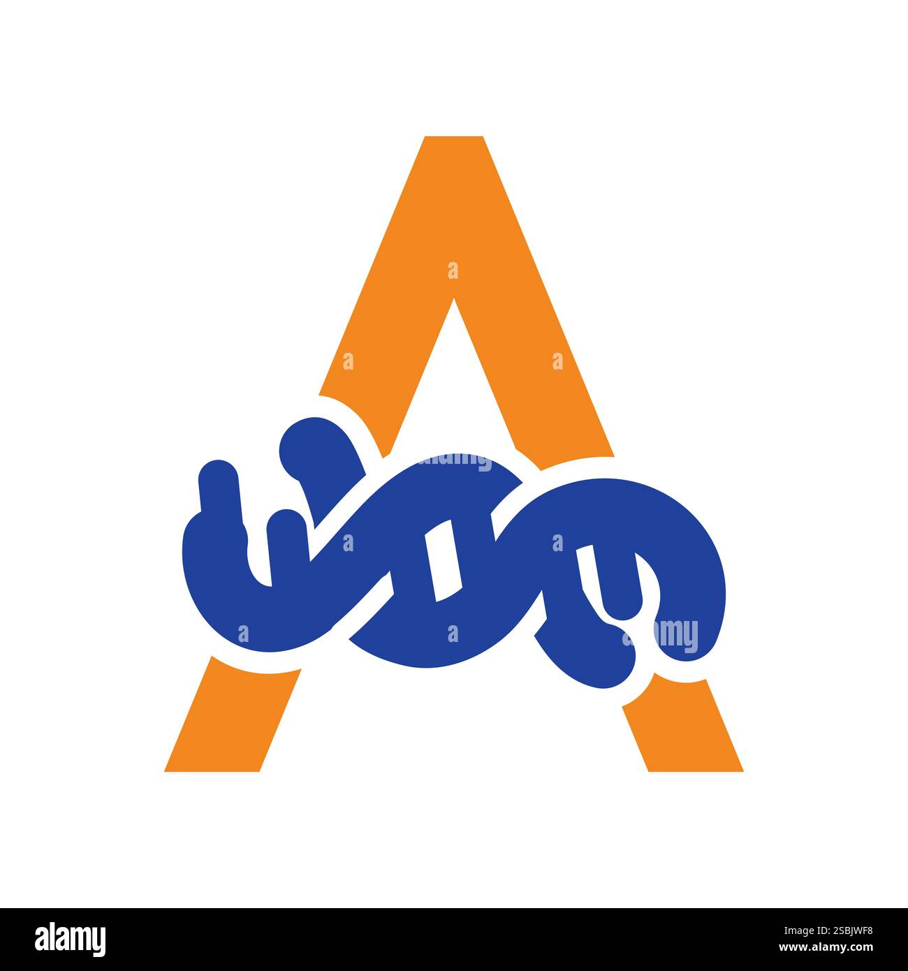 Lettre initiale un modèle de conception de logo d'icône d'ADN génétique Illustration de Vecteur