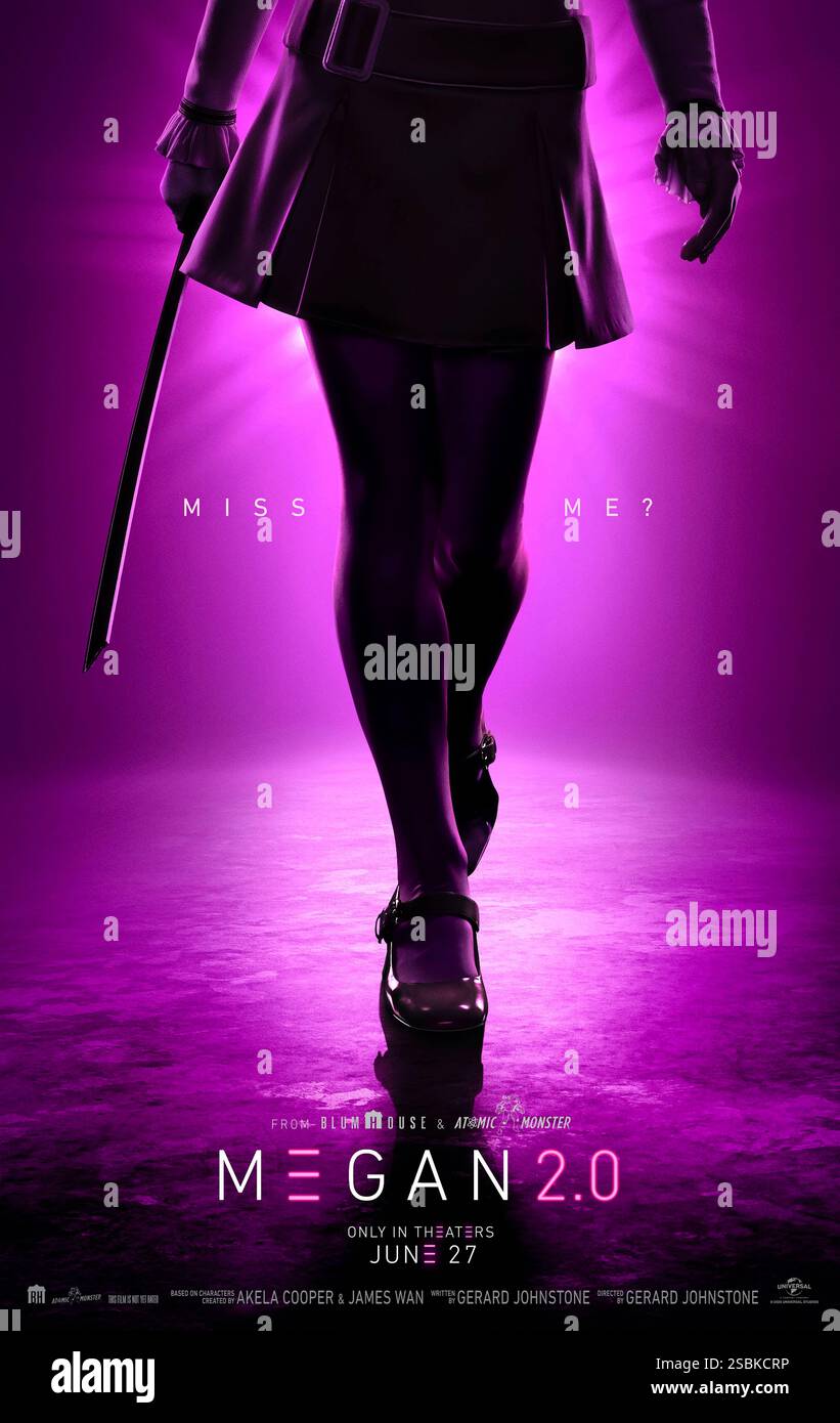 M3GAN 2,0 (2025) réalisé par Gerard Johnstone et mettant en vedette Allison Williams, Violet McGraw et amie Donald. Dans cette suite d'horreur de science-fiction, la poupée Killer ai revient pour plus de terreur technologique. Affiche-teaser ÉTATS-UNIS À USAGE ÉDITORIAL UNIQUEMENT. Crédit : BFA / Universal Pictures Banque D'Images