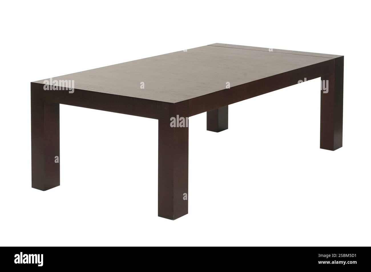 table basse en bois brun isolée sur blanc Banque D'Images