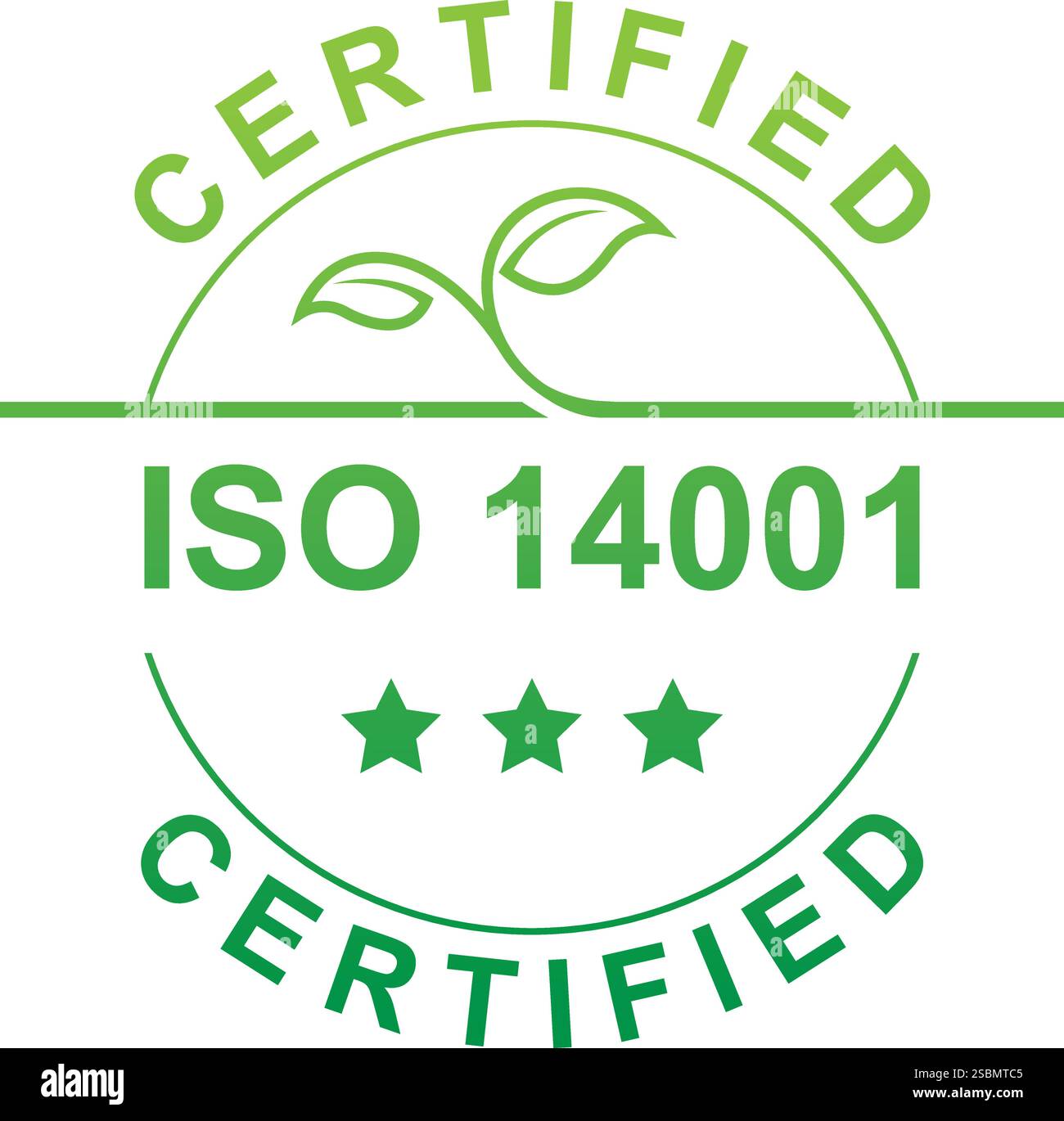 Image de conception d'étiquettes certifiée ISO 14001 Illustration de Vecteur