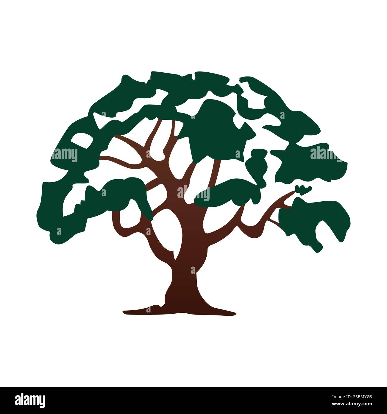 Bel arbre avec des feuilles vertes Illustration de Vecteur