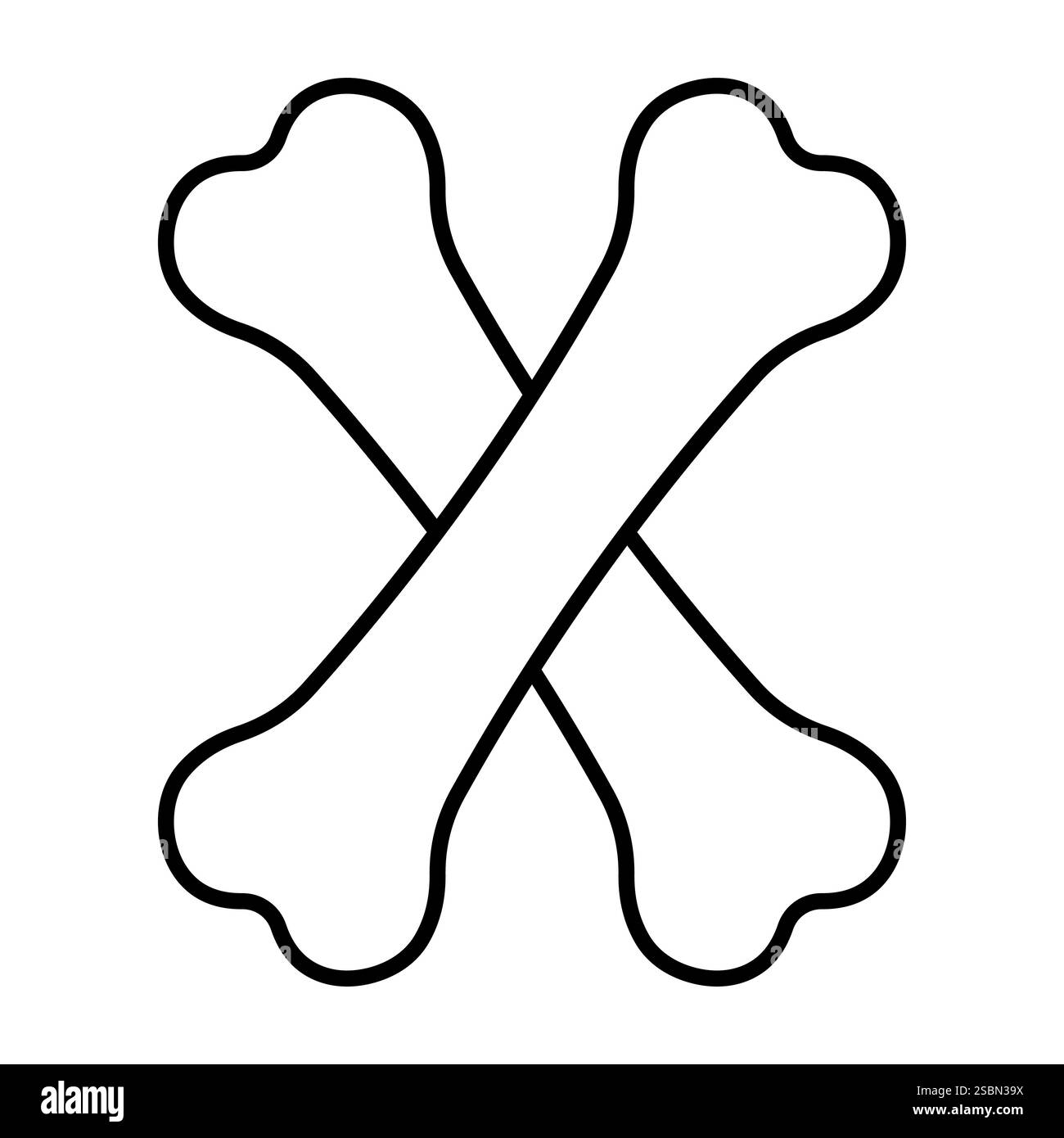 Deux os croisés, symbole mort et danger, croisillons avertissant pirate Illustration de Vecteur Deux os croisés, symbole mort et danger, croisillons avertissant pirate Illustration de Vecteur