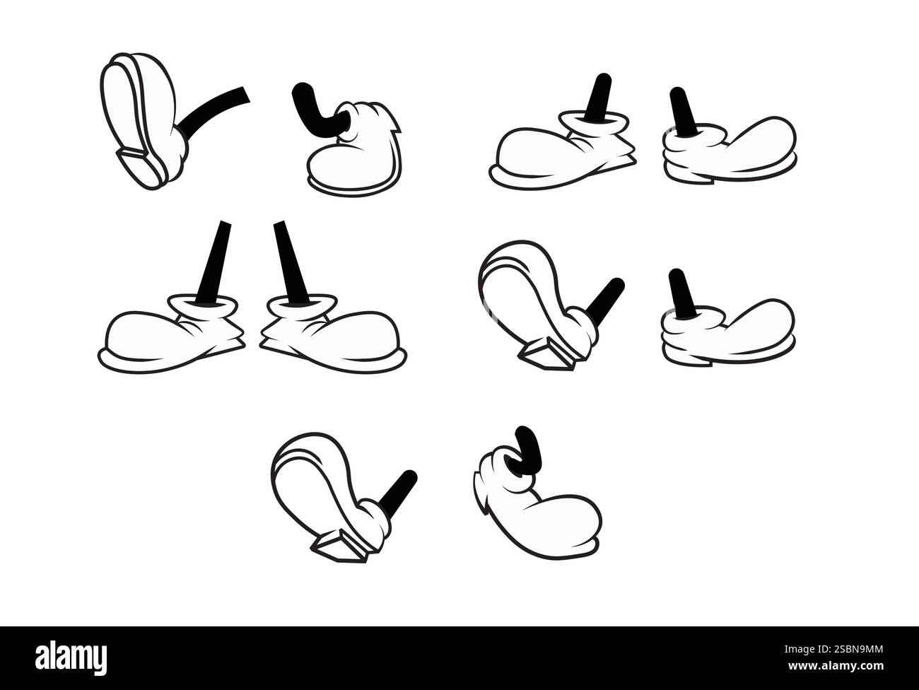 ensemble de jambes de bande dessinée vintage, illustration vectorielle Illustration de Vecteur