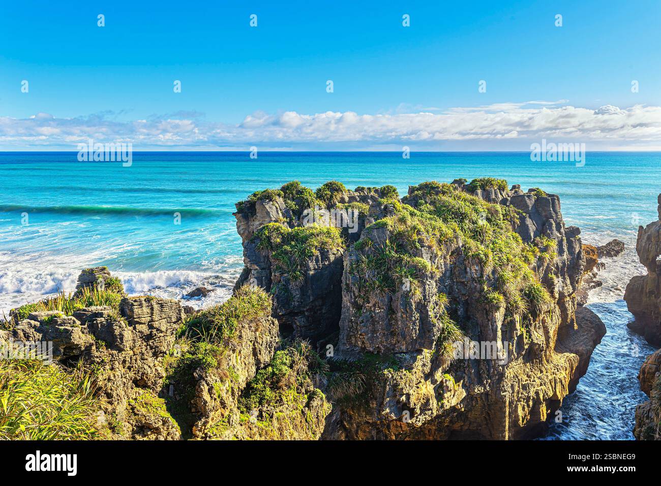 Nouvelle-Zélande, île du Sud, côte de Punakaiki, parc national de Paparoa Banque D'Images