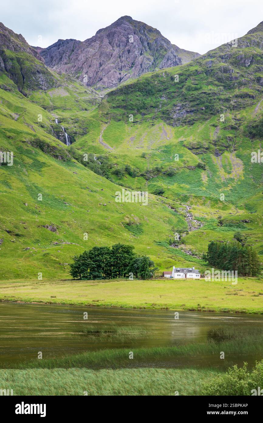 Lone scottish House dans la vallée de Glencoe, Highlands of Scotland, Royaume-Uni Banque D'Images