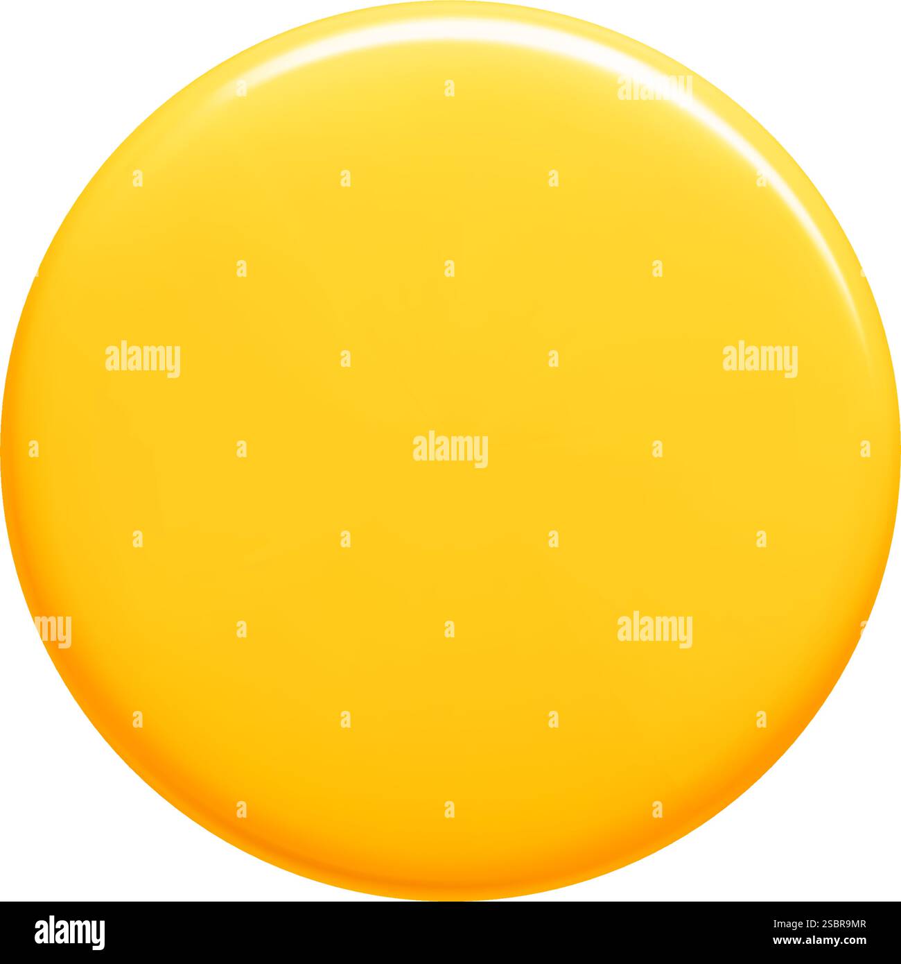 Bannière jaune de légende 3D de forme circulaire avec dégradé de dégradé et surface brillante. Illustration de Vecteur